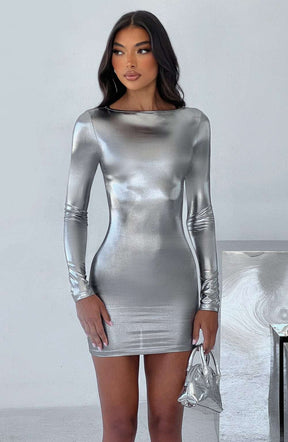 Kyranni Mini Dress - Gunmetal Ryvelle