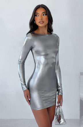 Kyranni Mini Dress - Gunmetal Ryvelle