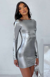 Kyranni Mini Dress - Gunmetal Ryvelle