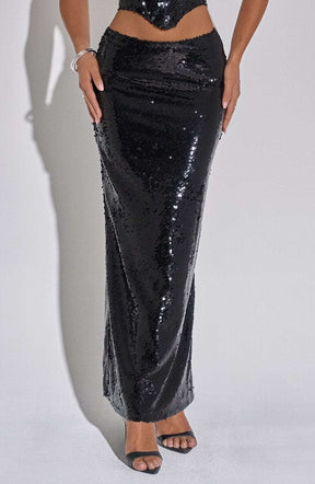 Larisa Maxi Skirt - Black Ryvelle