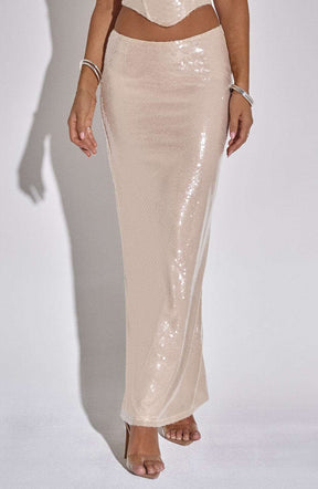 Larisa Maxi Skirt - Nude Ryvelle