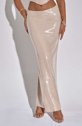 Larisa Maxi Skirt - Nude Ryvelle