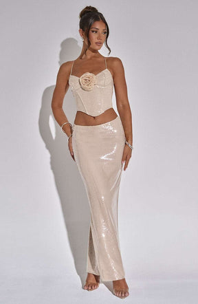Larisa Maxi Skirt - Nude Ryvelle