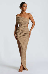 Laverna Midi Dress - Beige Ryvelle