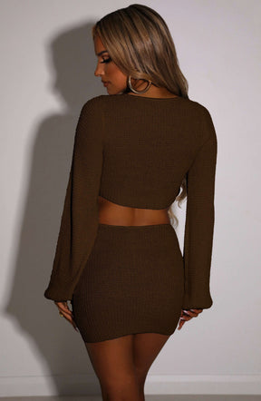 Leia Mini Skirt - Chocolate Ryvelle
