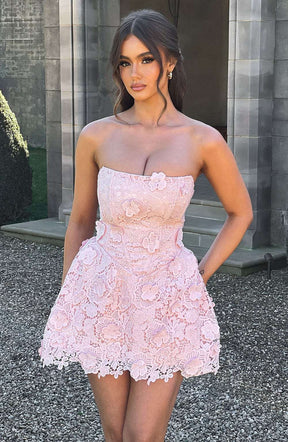 Leona Mini Dress - Blush Ryvelle