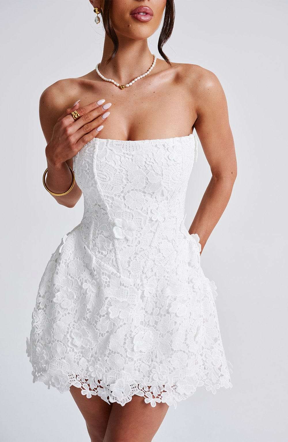 Leona Mini Dress - Ivory Ryvelle