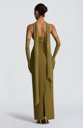 Lindsey Maxi Dress - Deep Olive Ryvelle
