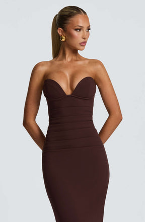 Lindsey Maxi Dress - Plum Brown Ryvelle