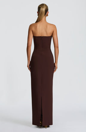 Lindsey Maxi Dress - Plum Brown Ryvelle
