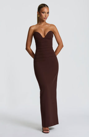 Lindsey Maxi Dress - Plum Brown Ryvelle