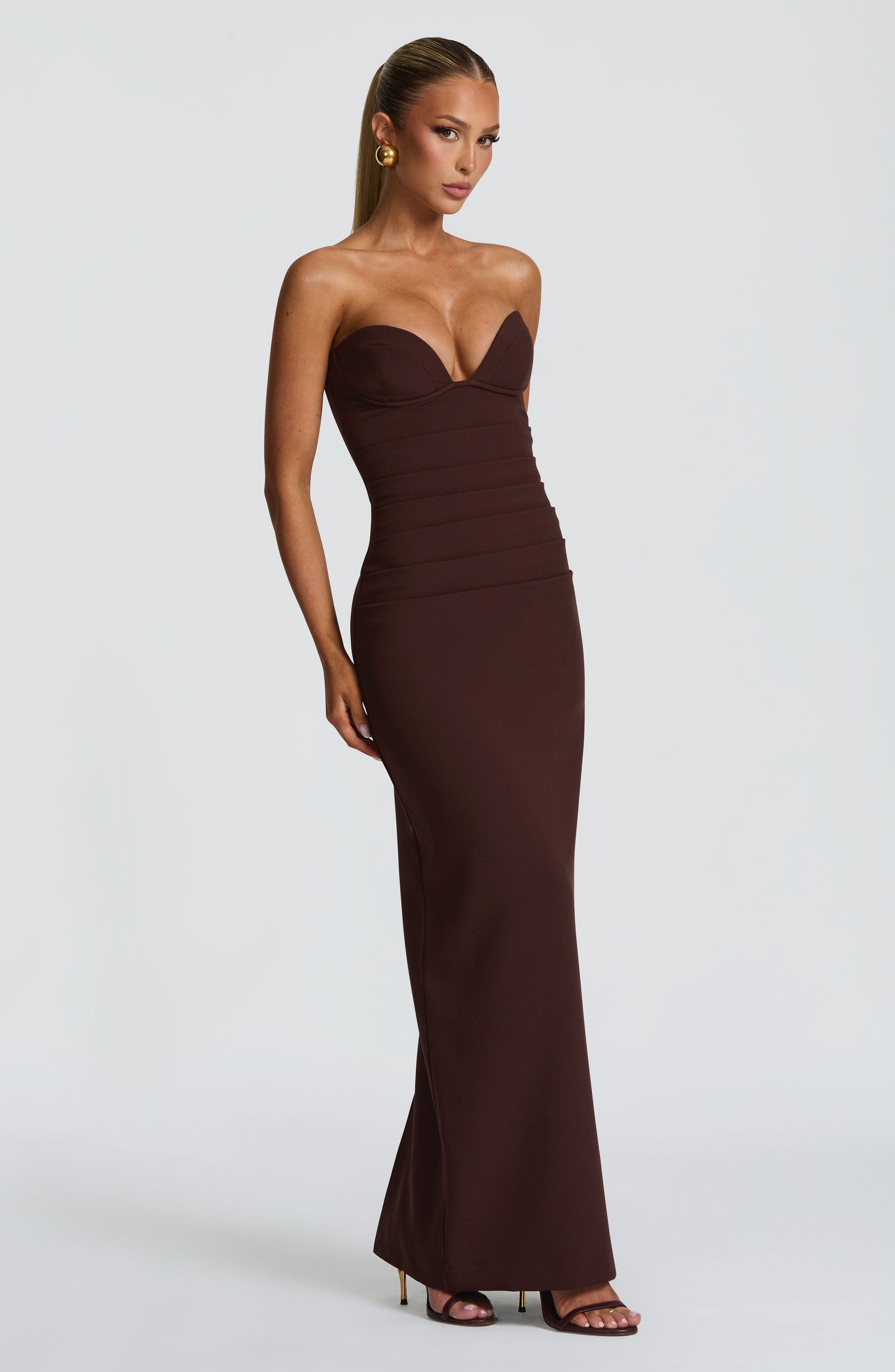 Lindsey Maxi Dress - Plum Brown Ryvelle