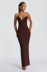 Lindsey Maxi Dress - Plum Brown Ryvelle