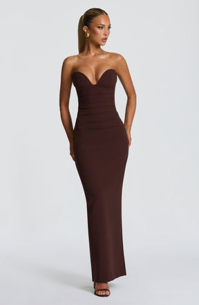 Lindsey Maxi Dress - Plum Brown Ryvelle