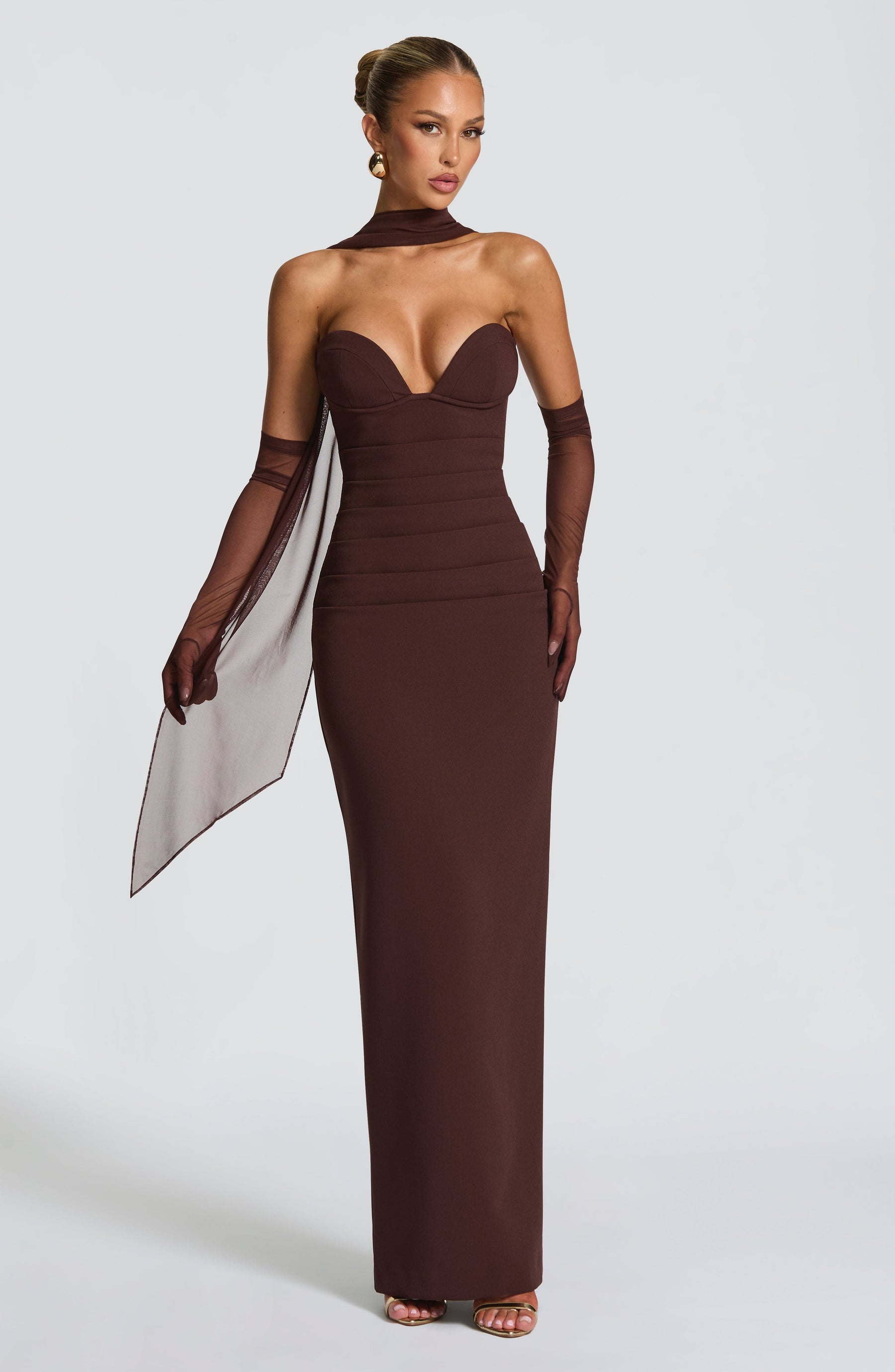 Lindsey Maxi Dress - Plum Brown Ryvelle