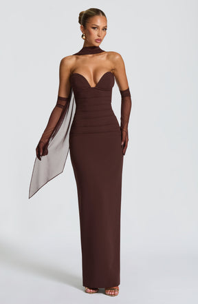 Lindsey Maxi Dress - Plum Brown Ryvelle