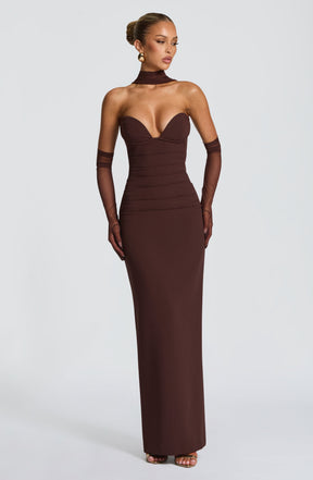 Lindsey Maxi Dress - Plum Brown Ryvelle