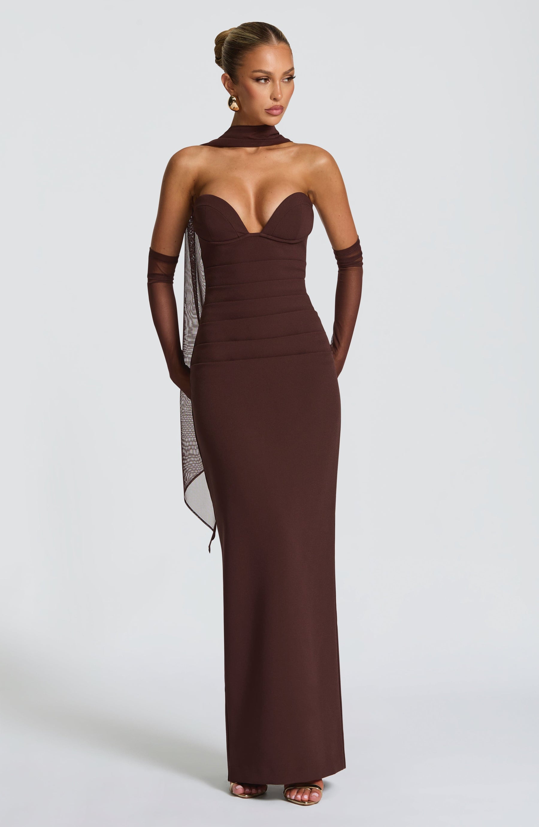 Lindsey Maxi Dress - Plum Brown Ryvelle