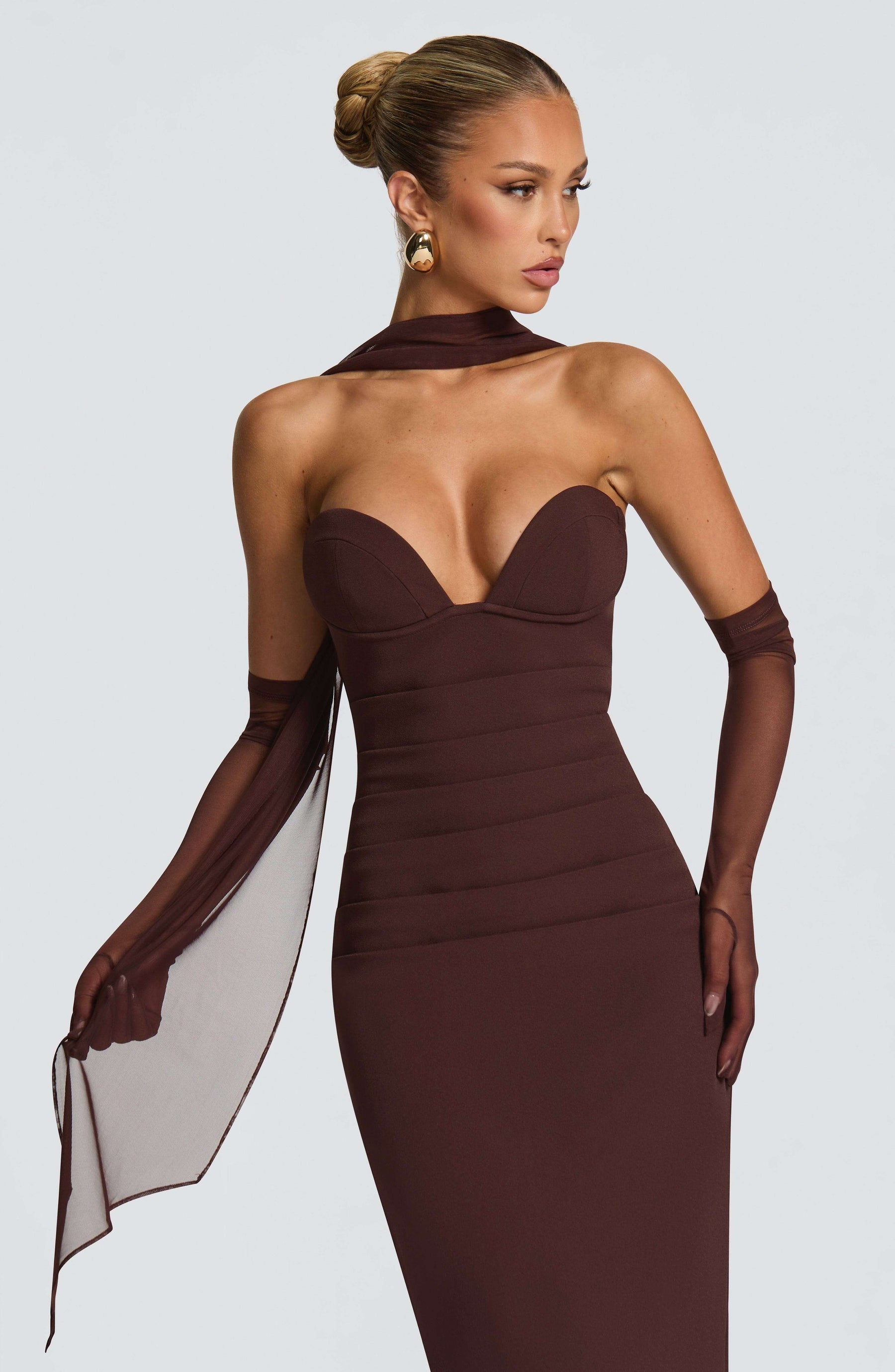 Lindsey Maxi Dress - Plum Brown Ryvelle
