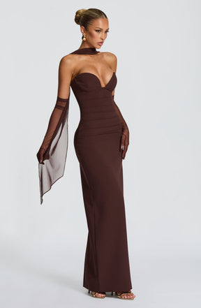 Lindsey Maxi Dress - Plum Brown Ryvelle