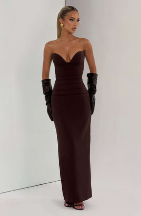 Lindsey Maxi Dress - Plum Brown Ryvelle