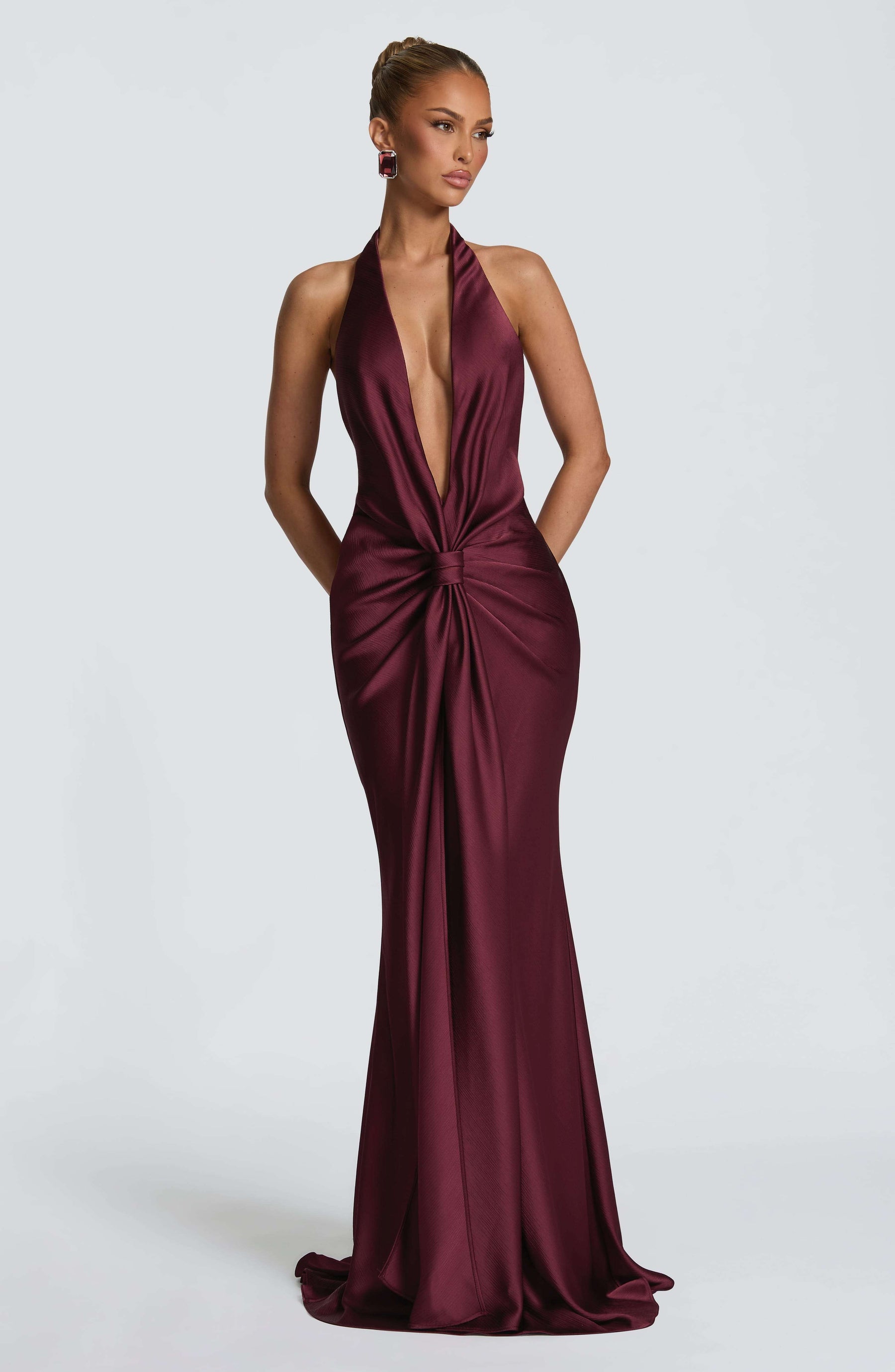Linette Gown - Cherry Lacquer Ryvelle
