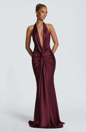 Linette Gown - Cherry Lacquer Ryvelle