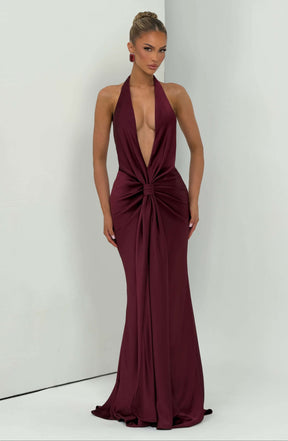 Linette Gown - Cherry Lacquer Ryvelle
