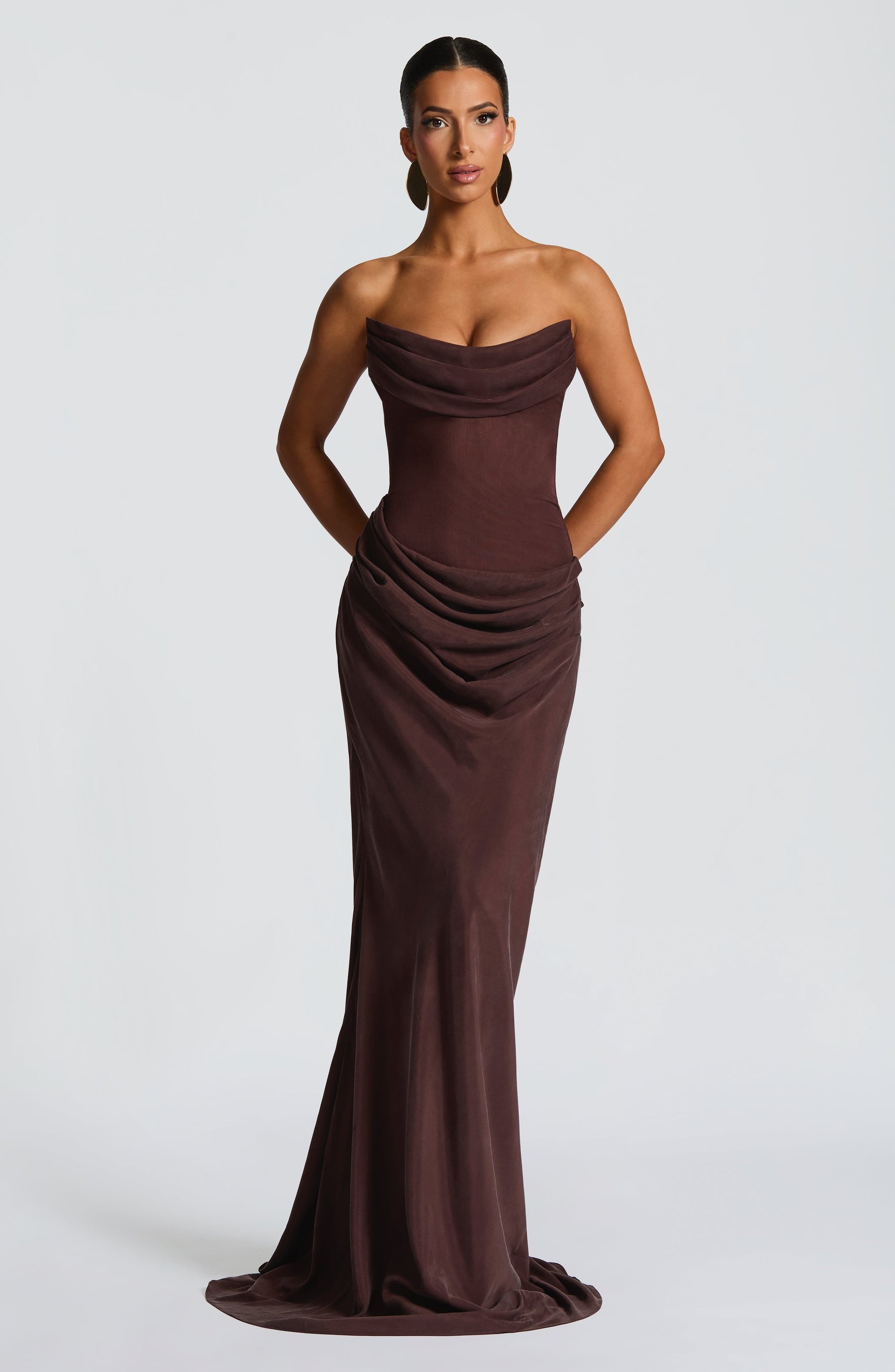 Liora Maxi Dress - Plum Brown Ryvelle