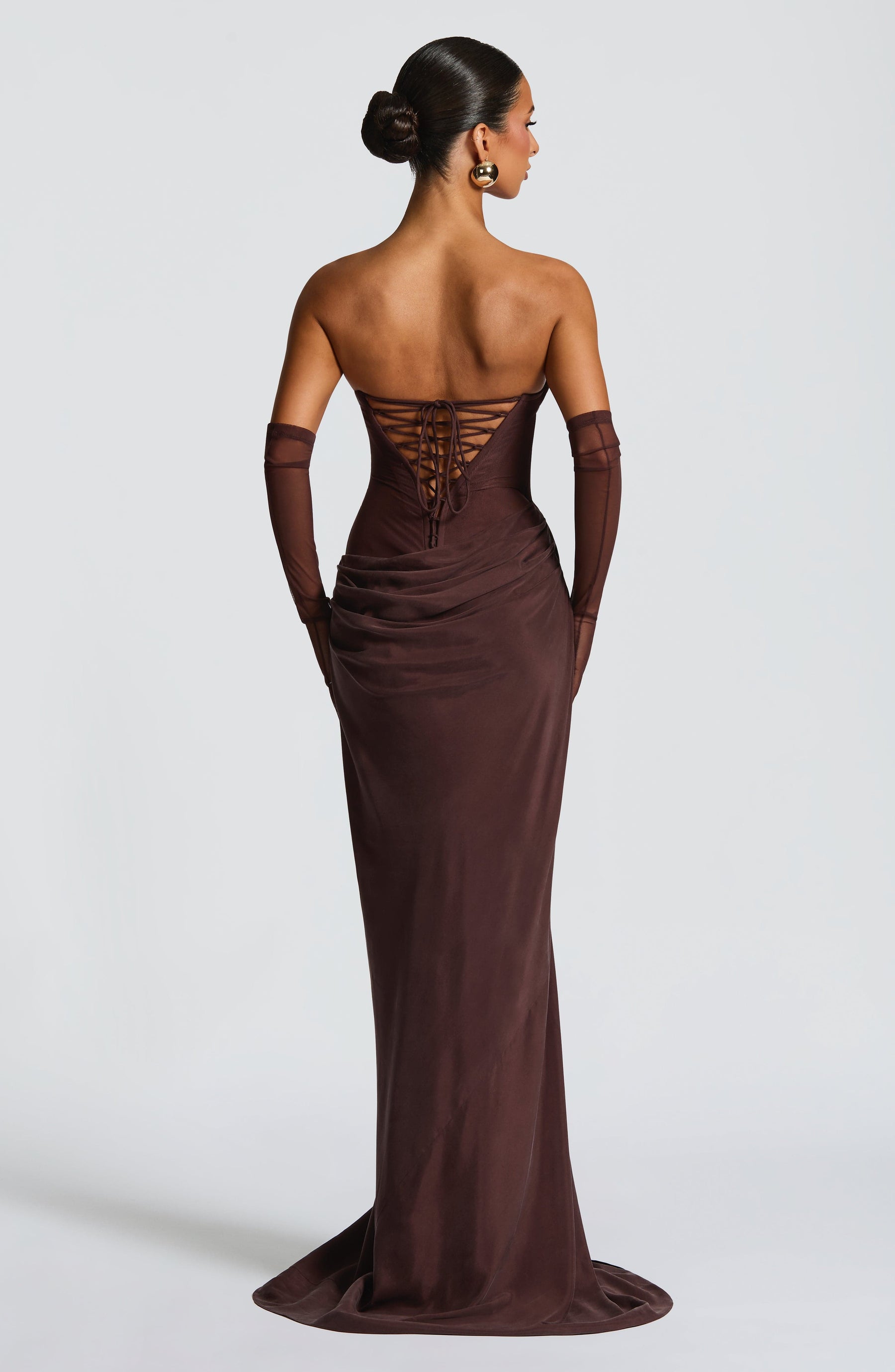Liora Maxi Dress - Plum Brown Ryvelle
