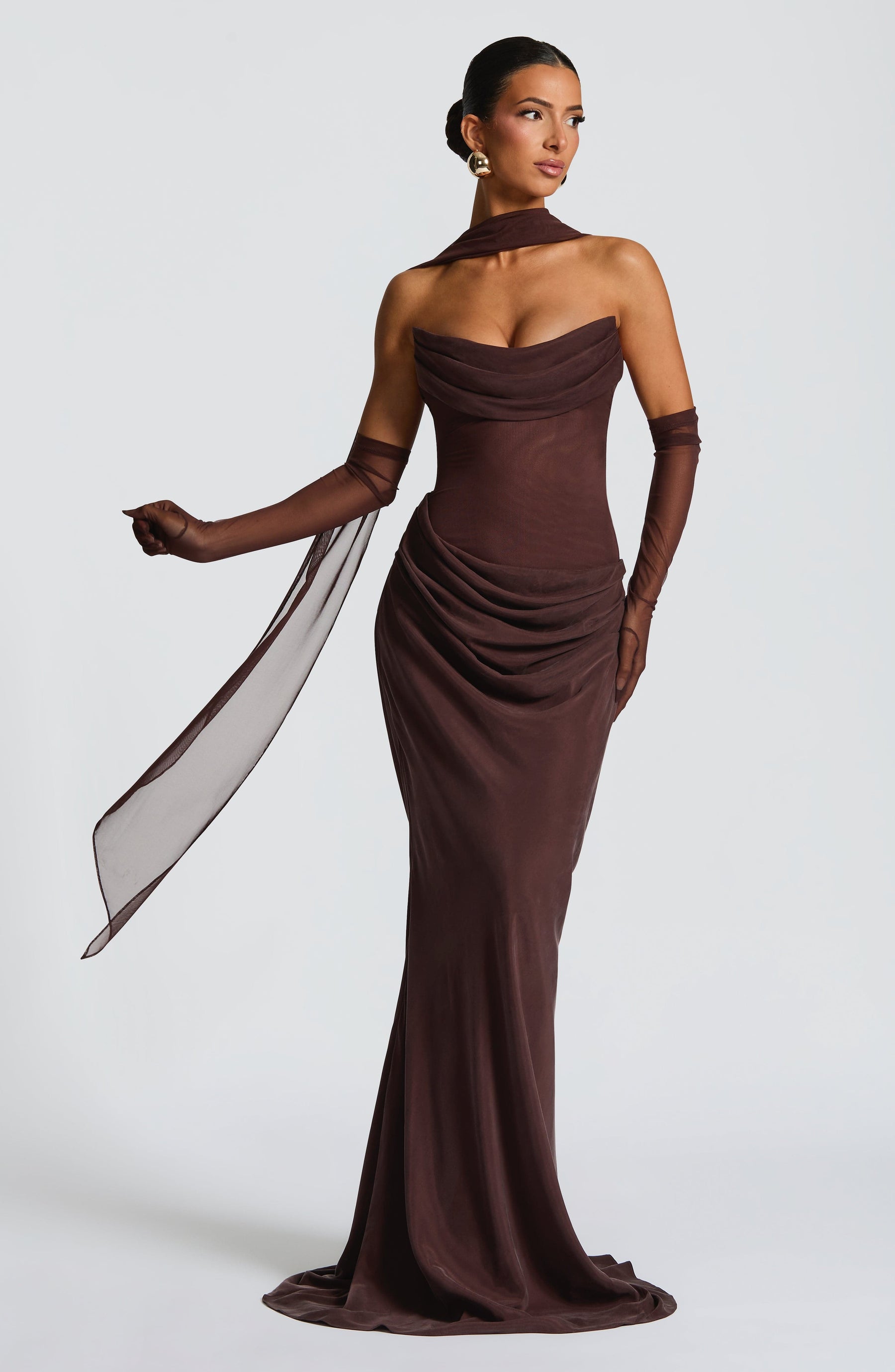 Liora Maxi Dress - Plum Brown Ryvelle