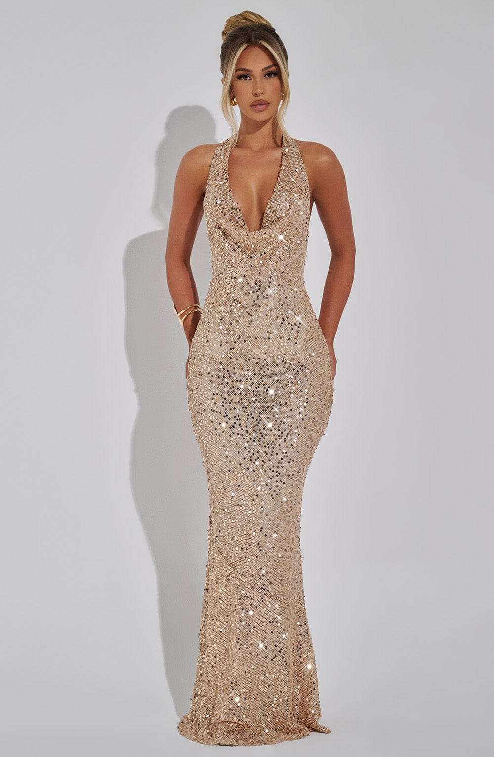 Lorena Maxi Dress - Gold Lined Ryvelle