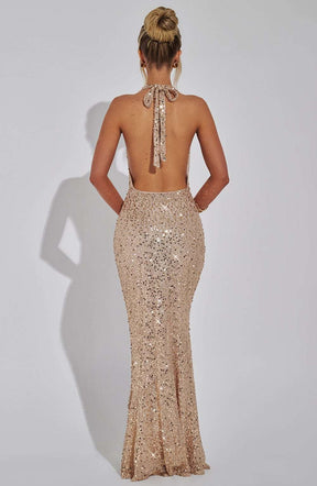 Lorena Maxi Dress - Gold Lined Ryvelle