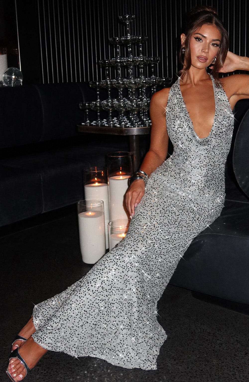 Lorena Maxi Dress - Silver Lined Ryvelle