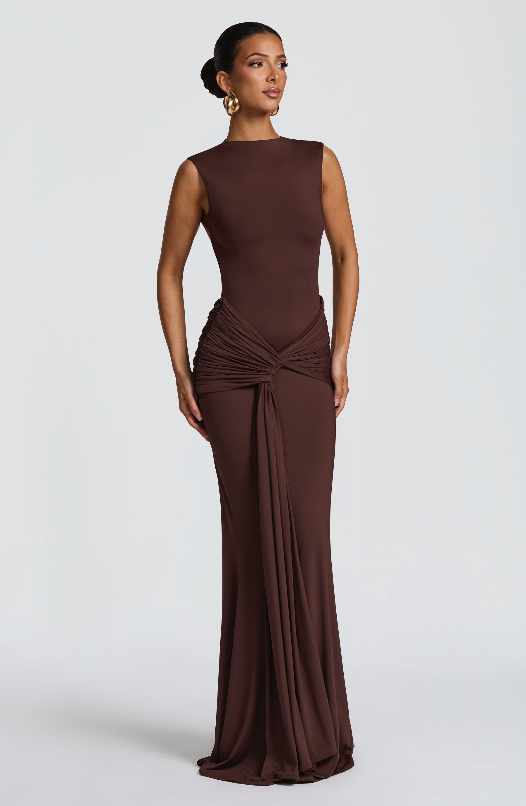 Lorenza Maxi Dress - Plum Brown Ryvelle