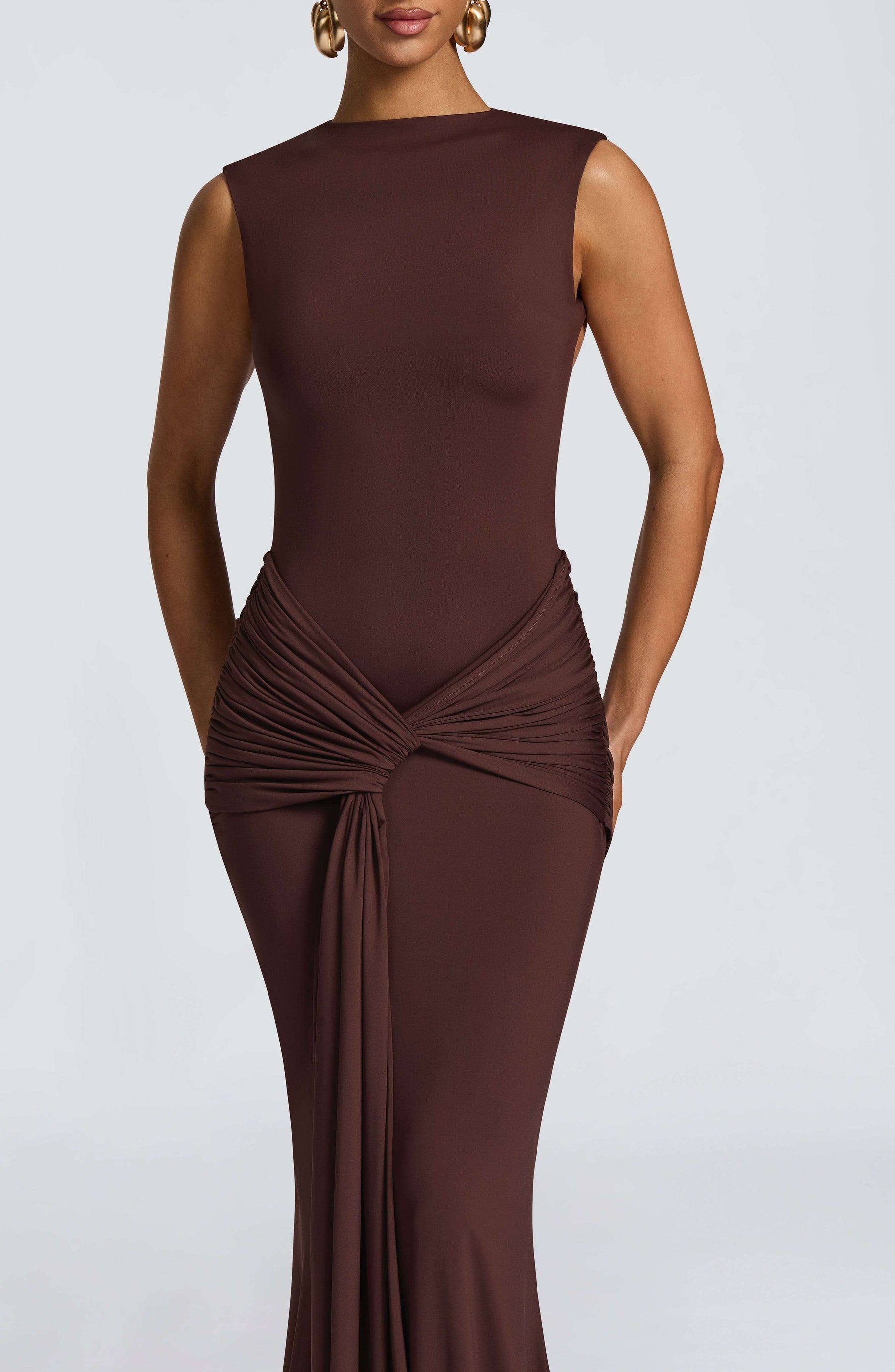 Lorenza Maxi Dress - Plum Brown Ryvelle