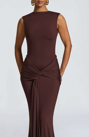 Lorenza Maxi Dress - Plum Brown Ryvelle