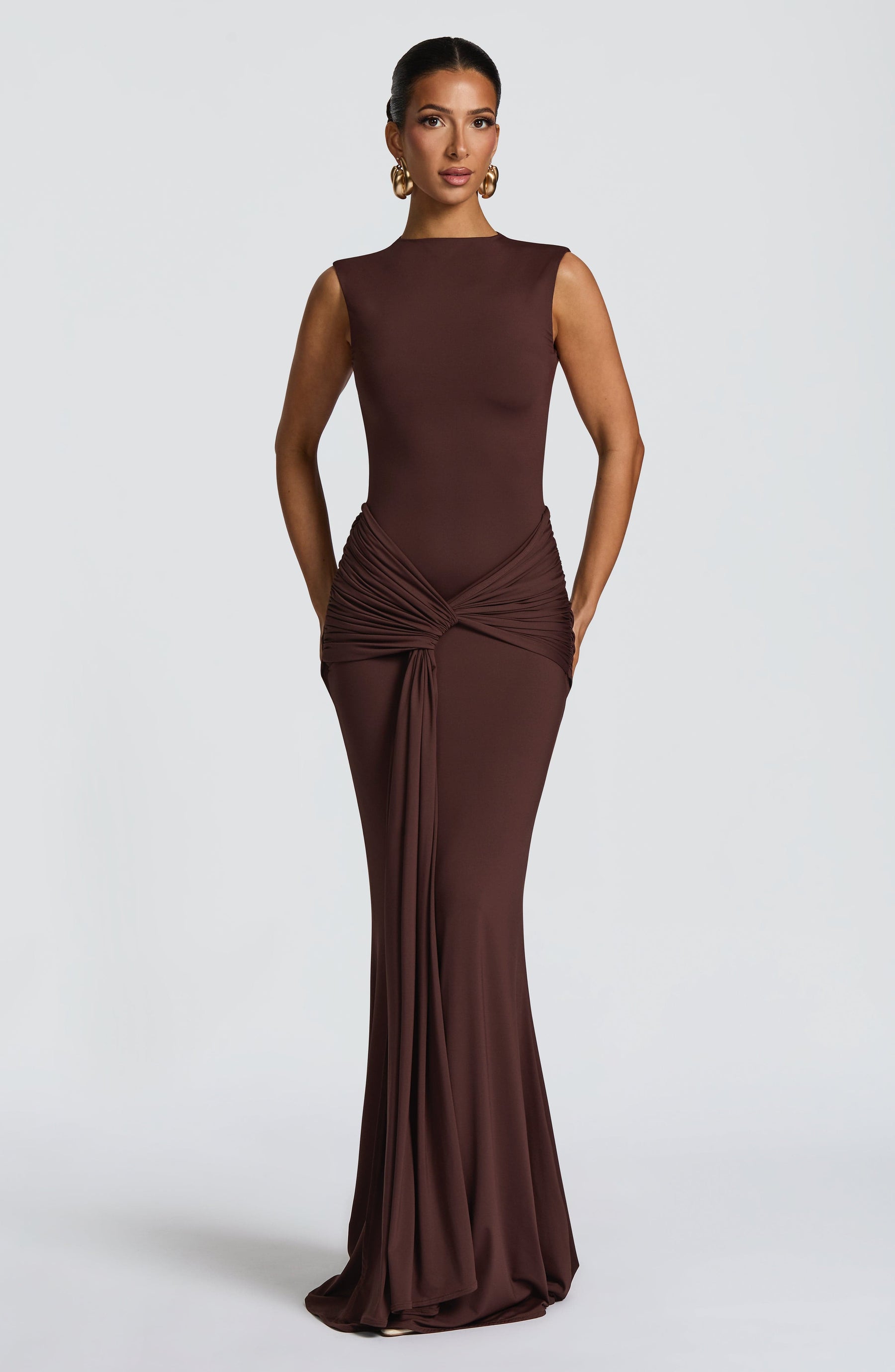 Lorenza Maxi Dress - Plum Brown Ryvelle