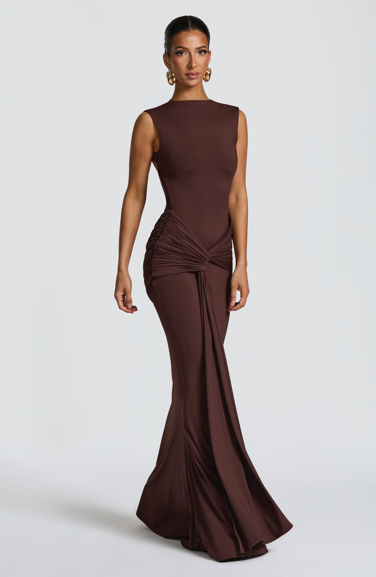 Lorenza Maxi Dress - Plum Brown Ryvelle