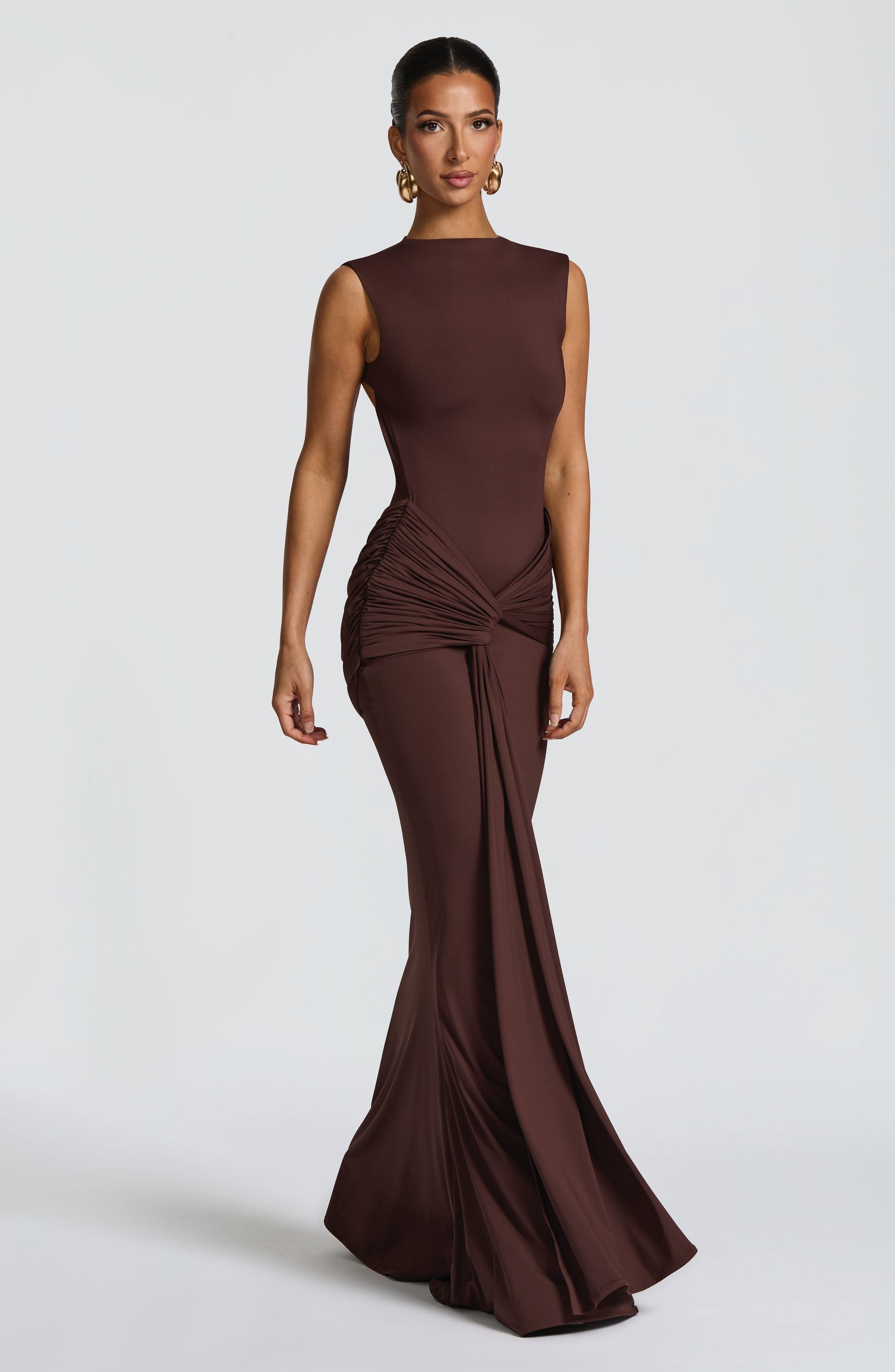 Lorenza Maxi Dress - Plum Brown Ryvelle