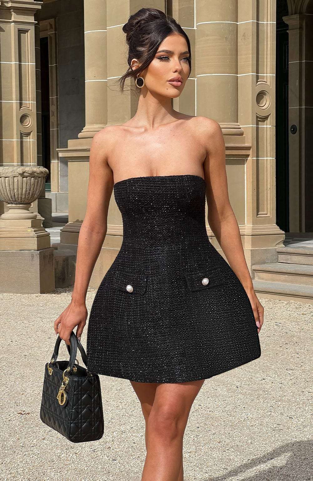 Lottie Mini Dress - Black Ryvelle