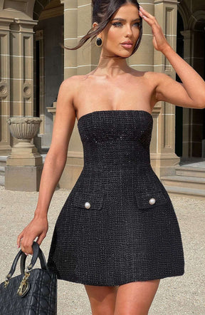 Lottie Mini Dress - Black Ryvelle