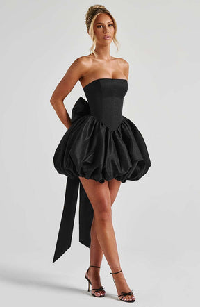 Lotus Mini Dress - Black Ryvelle