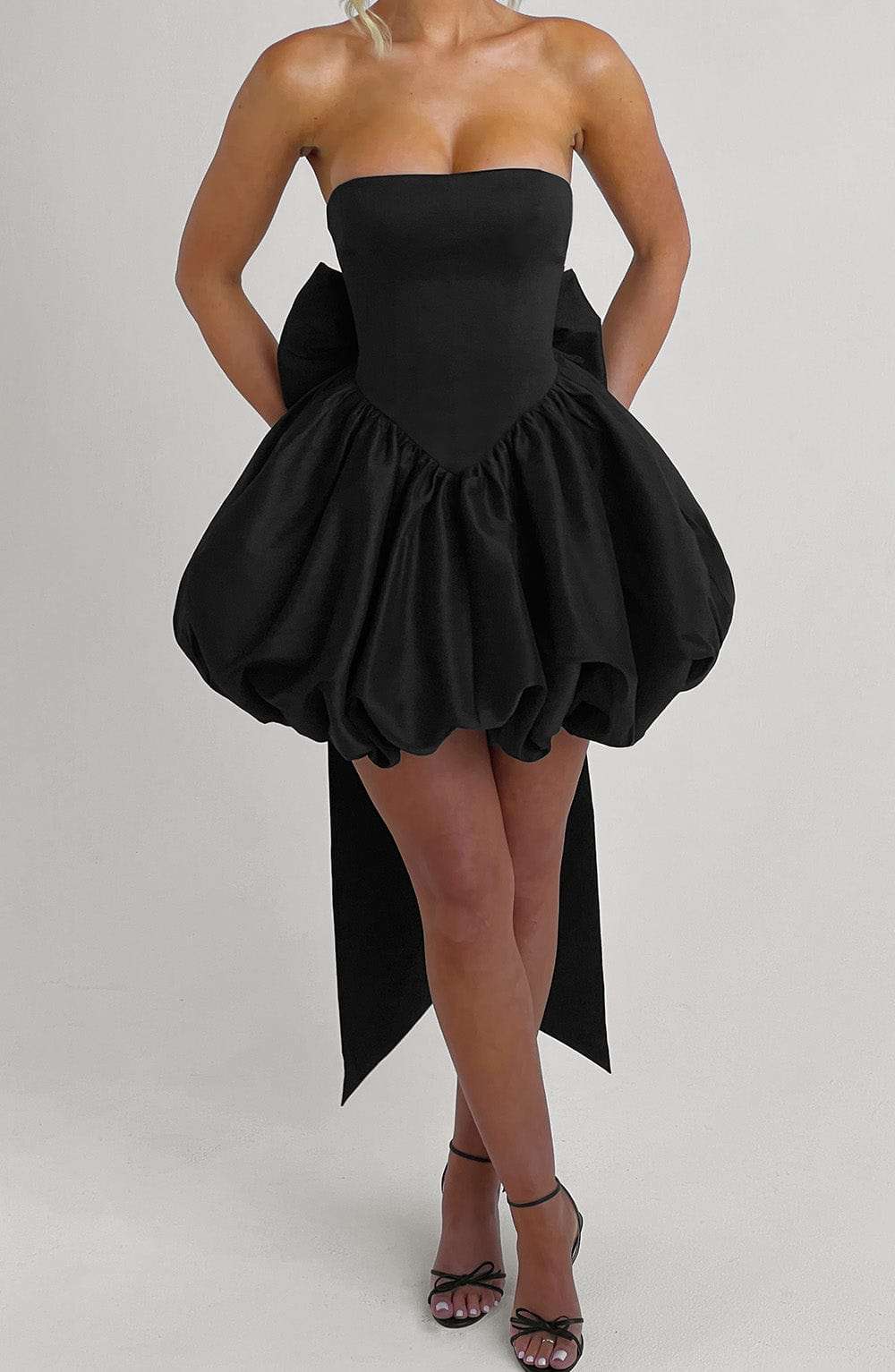 Lotus Mini Dress - Black Ryvelle