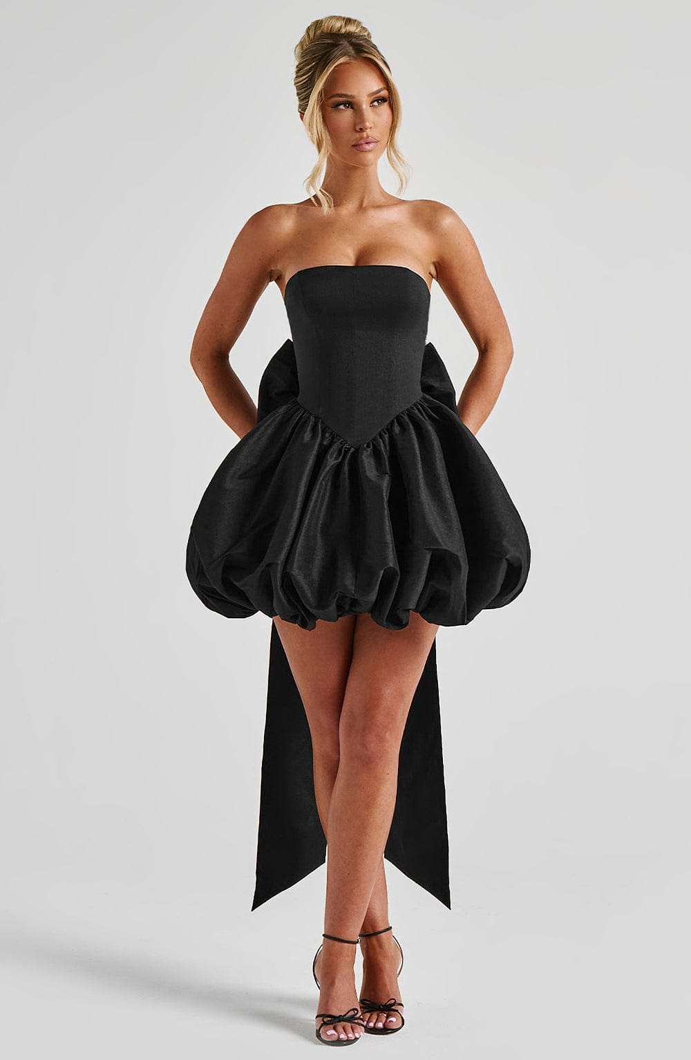 Lotus Mini Dress - Black Ryvelle