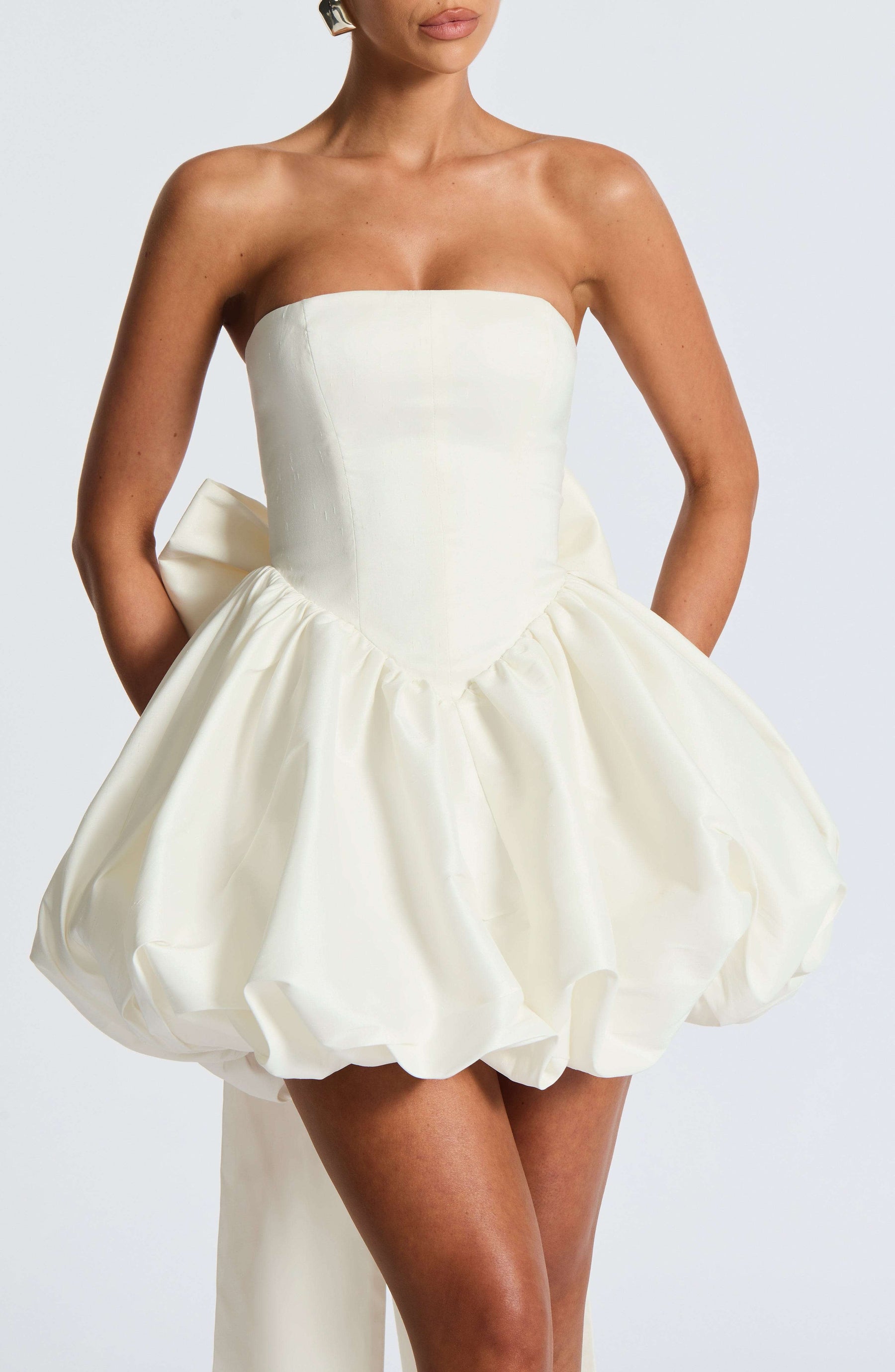 Lotus Mini Dress - Ivory Ryvelle