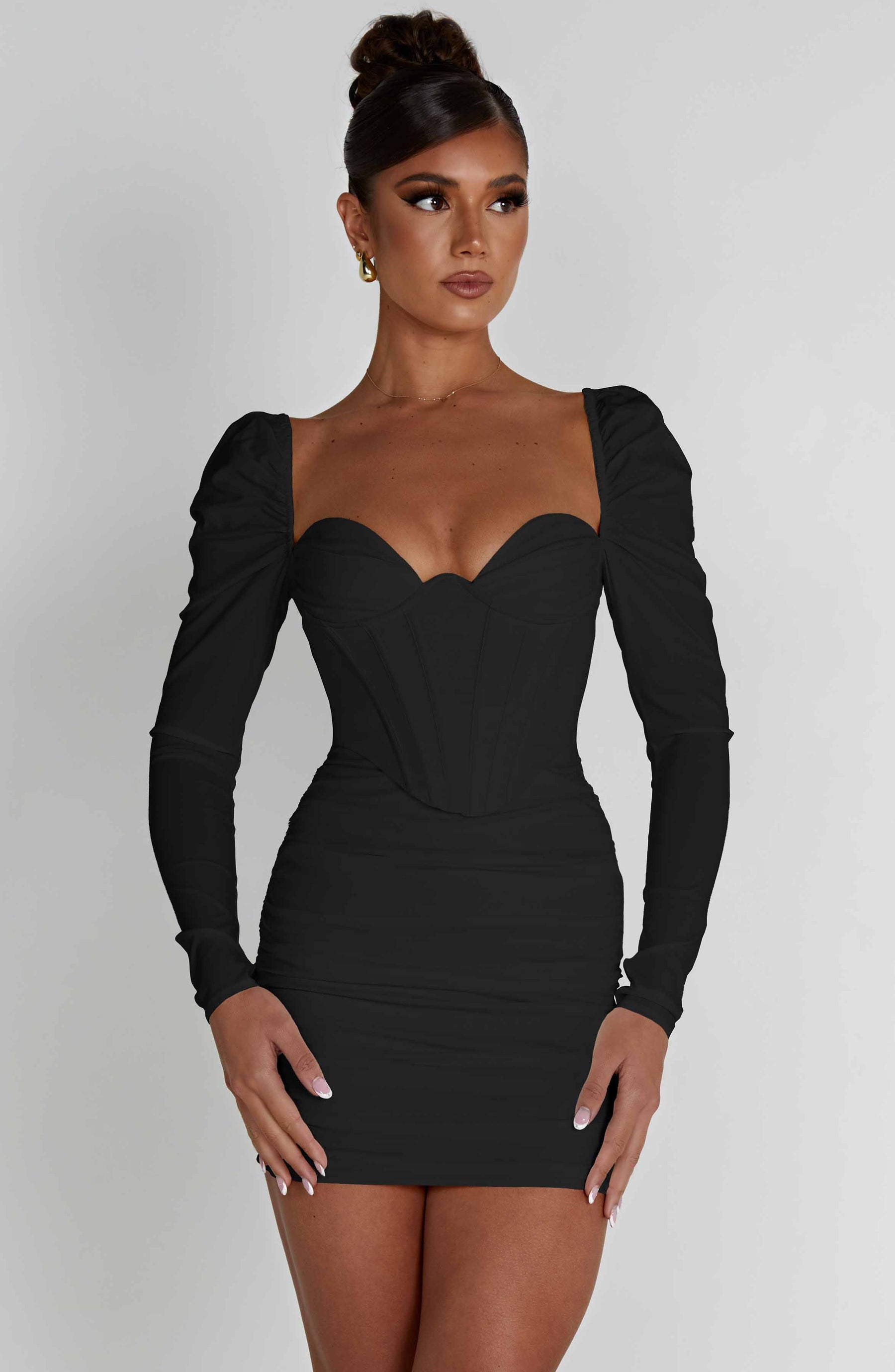 Louise Mini Dress - Black Ryvelle