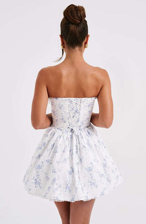Maeve Mini Dress - Blue Ditsy Print Ryvelle