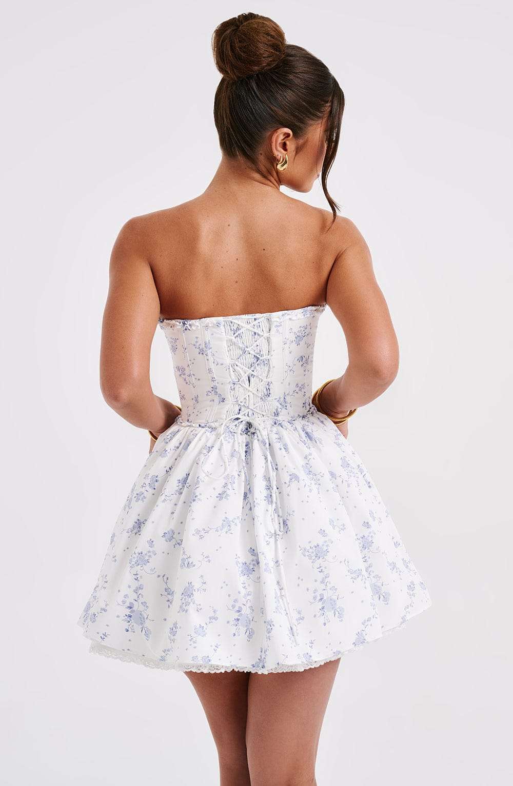 Maeve Mini Dress - Blue Ditsy Print Ryvelle