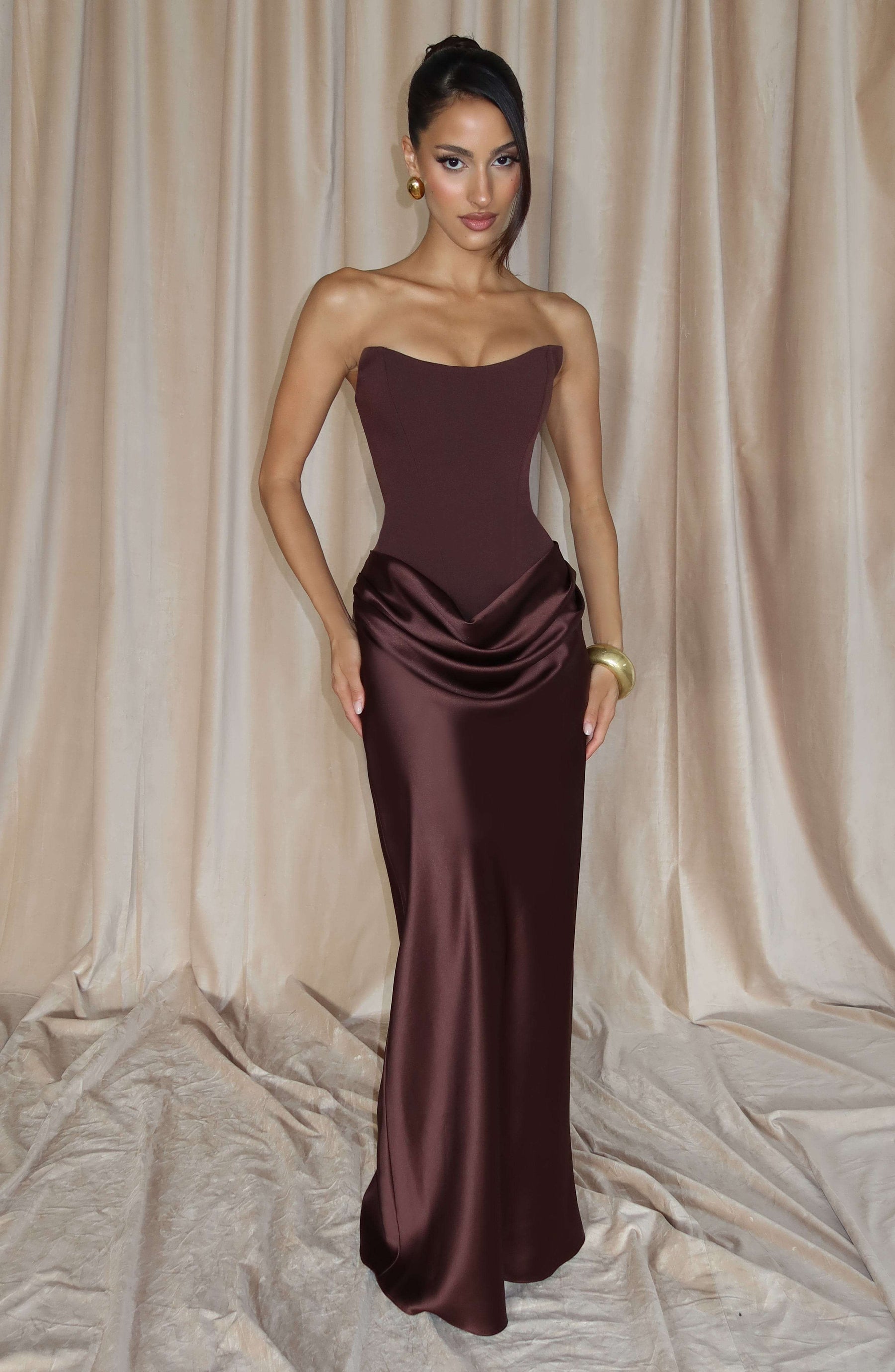 Maggie Maxi Dress - Plum Brown Ryvelle
